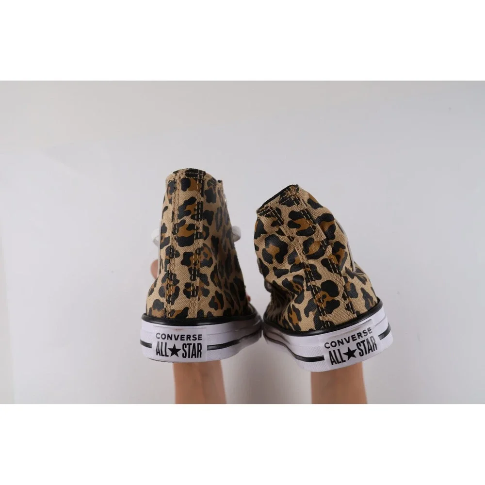 Converse Chuck Taylor All Star Hi Leopard Tan Black 13.5 Youth NEW